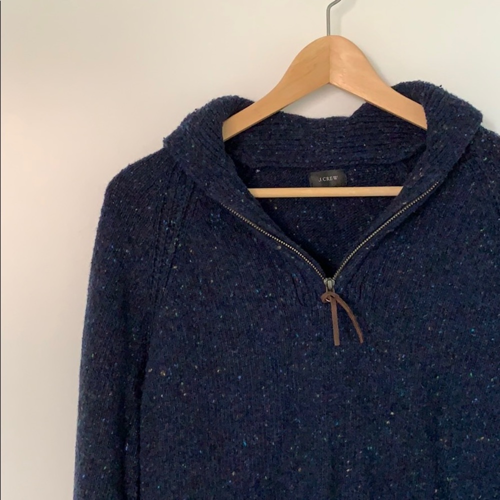 J.Crew Navy Donegal Wool Half-Zip Sweater - S